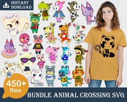 bundle animal crossing svg, 450 file bundle animal crossing svg eps png, for cricut, silhouette, digital, file cut