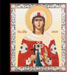 The Great Martyr Barbara Of Heliopolis | Inspirational Icon Decor| Size: 5 1/4"x4 1/2"