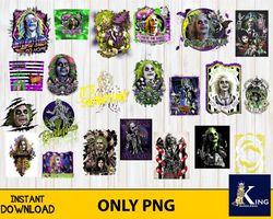 22 file beetlejuice bundle png, bundle halloween png , silhouette, digital , instant download