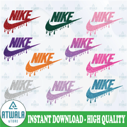 10 files glitter nike logo bundle - png - instant digital downloads