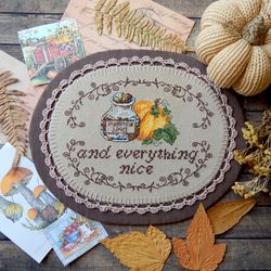 pumpkin spice cross stitch pattern thanksgiving day cross stitch chart fall cross stitch autumn counted cross stitch