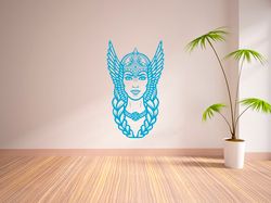 valkyrie sticker warrior maiden scandinavian mythology wall sticker vinyl decal mural art decor