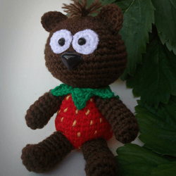 strawberry teddy bear crochet pattern amigurumi tutorial