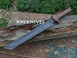 20" high carbon steel 6150 fixed blade hunting survival tactical tanto short sword machete knife