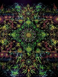 psychedelic art "boom shiva" tapestry decor wall backdrop home decor blacklight poster abstract art mandala print