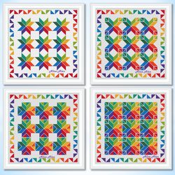 cross stitch pattern panel geometric ornament rainbow sampler abstract colorful pillow counted crossstitch patterns pdf