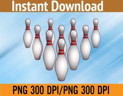 scared bowling pins png, digital download