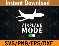 pilot aviation airplane mode on svg, eps, png, dxf, digital download