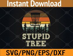 stupid tree disc golf vintage retro funny golfing golfers svg, eps, png, dxf, digital download