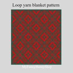 loop yarn criss cross mosaic blanket/mat pattern pdf