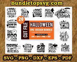 20 cut files halloween svg bundle, witch svg, ghost svg, pumpkin svg, halloween vector,cricut, funny mom svg