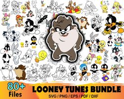 80 looney tunes bundle svg, looney tunes svg, baby looney svg, looney tunes svg, baby looney svg, taz svg, daffy svg