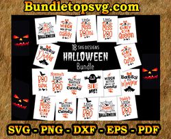 18 designs halloween svg bundle, witch svg, ghost svg, pumpkin svg, halloween vector,cricut, funny mom svg