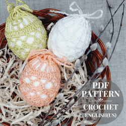 crochet pattern easter egg bag. easter decoration easter basket for egg crochet gift for easter diy cover crochet easter