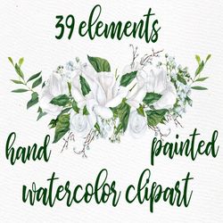 bride clipart: "bridesmaid clipart" wedding clipart bridal shower bachelorette party white wedding flower custom bride t