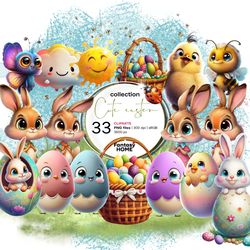 cute easter clipart set