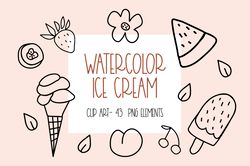 ice cream sublimation designs. summer ice cream clip art.