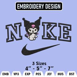 kuromi nike embroidery designs, kuromi embroidery files, hello kitty nike machine embroidery pattern, digital download