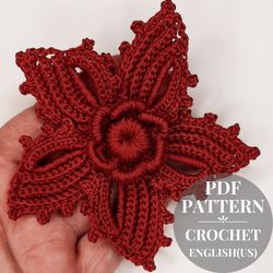 crochet flower pattern. crochet blossom pattern. crochet flowers applique. crochet motifs floral for irish lace.