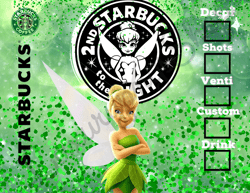 tinkerbell starbucks tumbler wrap background png instant download