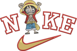 luffy one piece nike embroidery file