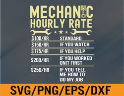 mechanic hourly rate labor rates funny vintage graphic svg, eps, png, dxf, digital download