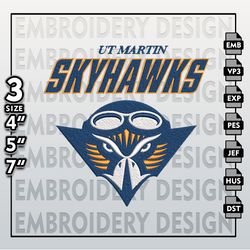 ut martin skyhawks embroidery designs, ncaa logo embroidery files, ncaa ut martin, machine embroidery pattern