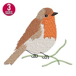 american robin bird embroidery design, machine embroidery pattern, instant download