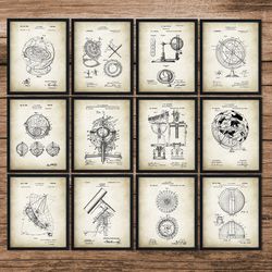 astronomy patent print set of 12,solar system,astronomy wall decor, gift for astronomer,planetarium,vintage astronomy