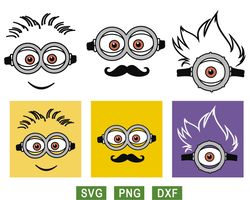 minion head face svg, despicable me minion svg, minion png