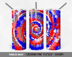 patriotic animal print tie dye tumbler sublimation designs  20 oz, abstract red blue white background digital download