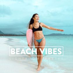 10 beach vibes lightroom mobile and desktop presets, summer preset, instagram presets, blogger presets, beach preset