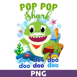 pop pop shark png, shark png, shark birthday png, shark party png, baby shark png, family shark png - download