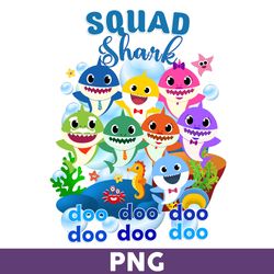 squad shark doo doo doo png, shark png, shark birthday png, shark party png, baby shark png, family shark png - download
