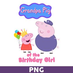 grandpa pig of the birthday girl png, girl birthday png, peppa pig png, cute peppa pig princess png - download