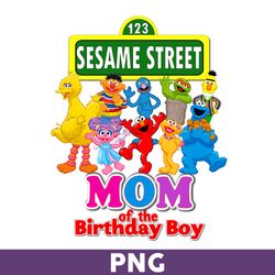 sesame street mom of the birthday boy png, sesame monsters birthday png, sesame street png, birthday boy png