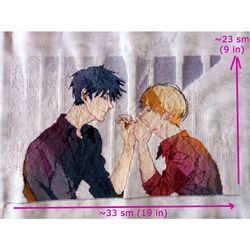 finished anime cross stitch pattern acca jin and nino