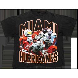 miami hurricanes 2001 football classic vintage bootleg shirt ed reed sean taylor clinton portis andre johnson willis mcg