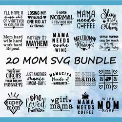 funny mom svg bundle, mom life svg files, mother's day svg bundle, dxf, svg, cut file, digital download