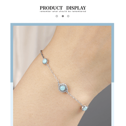 larimar bracelet  rhodium plated sterling silver