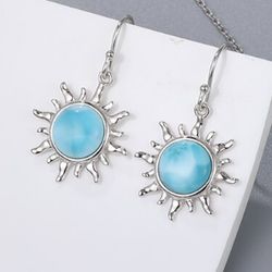 larimar earrings 925 sterling silver