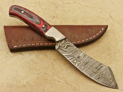 custom hand forged damascus custom pakka wood skinning hunting camping knife