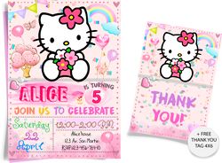 kitty birthday party invitation