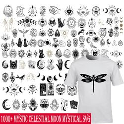 1000 mystic celestial moon mystical svg bundle, mystic cat svg files for cricut