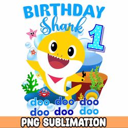 custom baby shark birthday png sublimation dtf printing