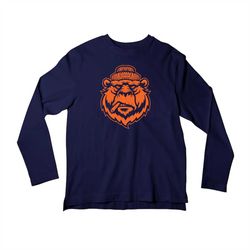long sleeve gangster bear of chicago t-shirt, men's tough chicago football bear shirt