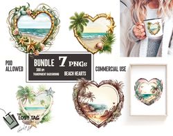 beach in heart, sea ocean clipart, landscape scene png