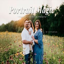 portrait magic natural lightroom presets for desktop & mobile, outdoor family photography, couples wedding presets