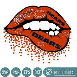 chicago bears lips svg, bears svg, chicago bears svg, bears clipart, bears cricut svg, bears cutting file