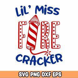 little miss firecracker png, sublimation design, 4th of july png, american flag little miss america png